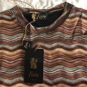 Farentino Ferre Italy Mock Neck short sleeve T-Shirt L